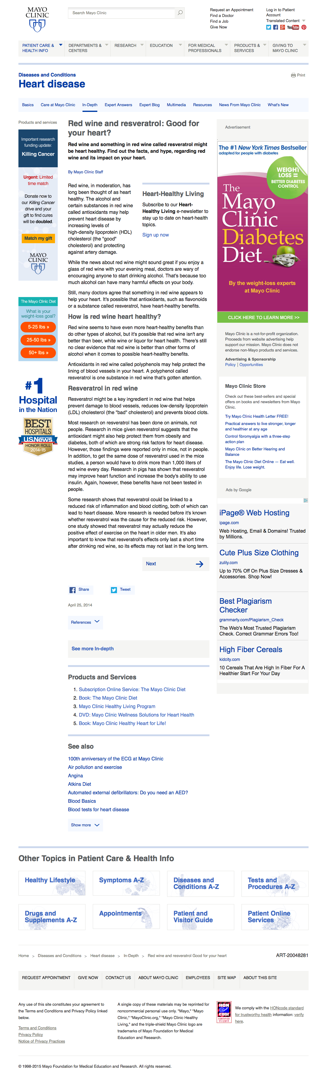 Mayo Clinic article part 1