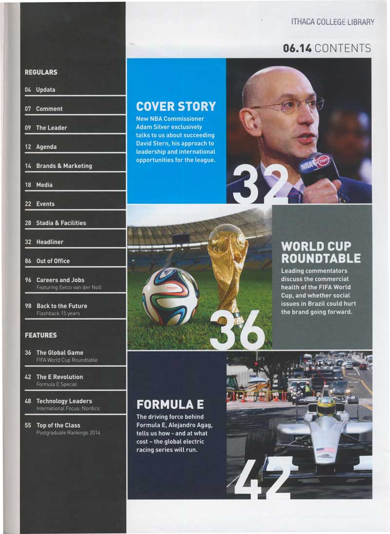 Sport Business International table of contents