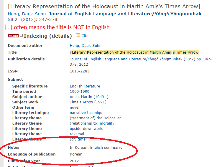 Look for Notes or Language of Publication