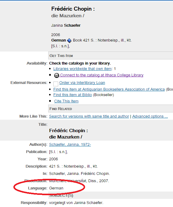 Look for a Language Field